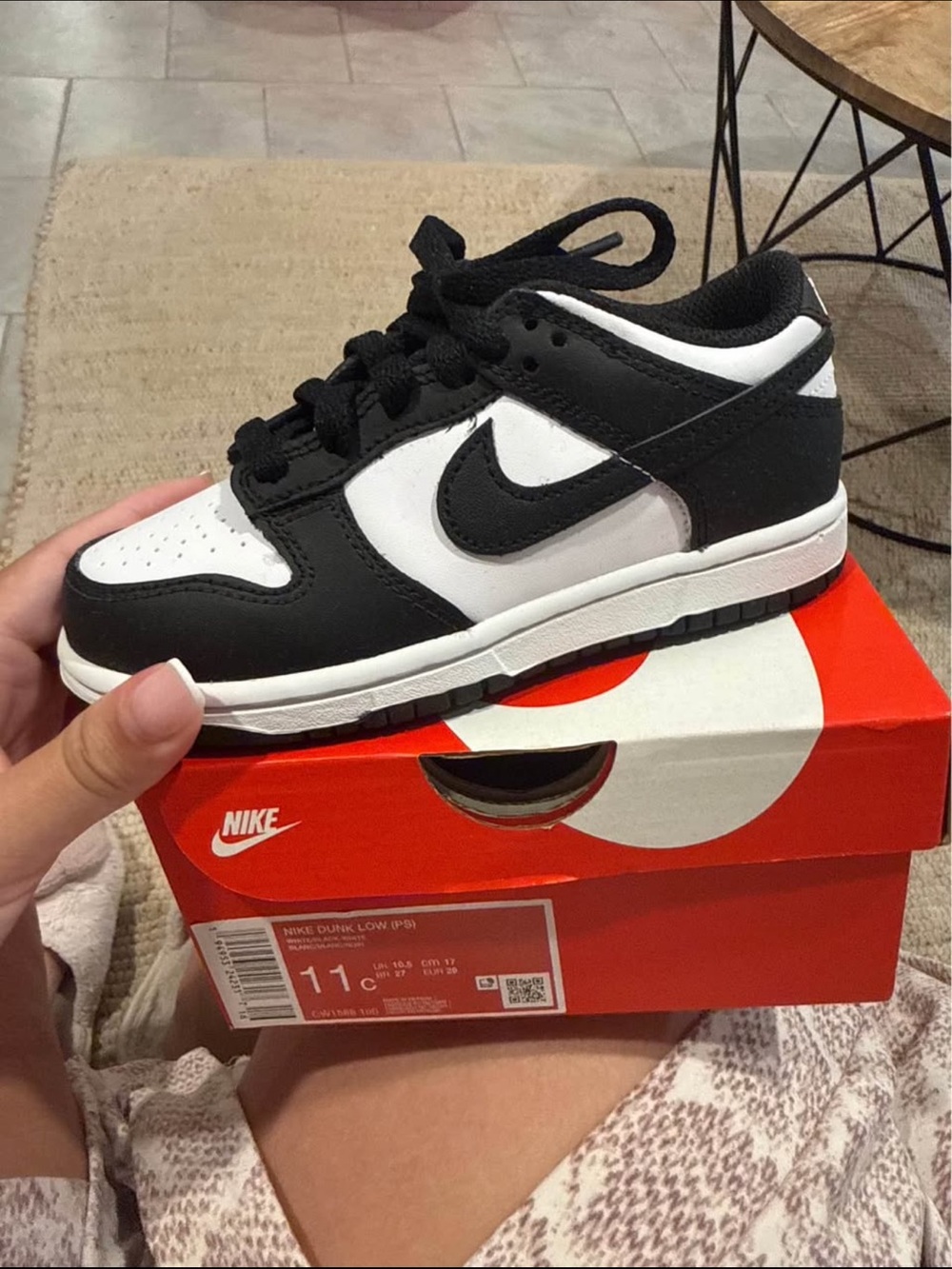 Nike Kids' Dunk Low Sneakers - Black/White